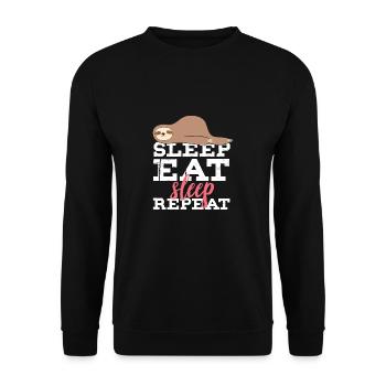 Eat Sleeping Sloth Repeat Gift Idea - Unisex Sweatshirt - black - Front - Alina (178cm) & Michal (187cm)