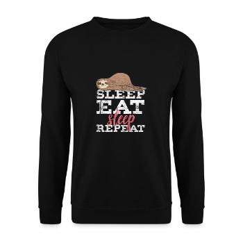 Sleeping sloth gift idea lazy laziness - Unisex Sweatshirt - black - Front - Alina (178cm) & Michal (187cm)