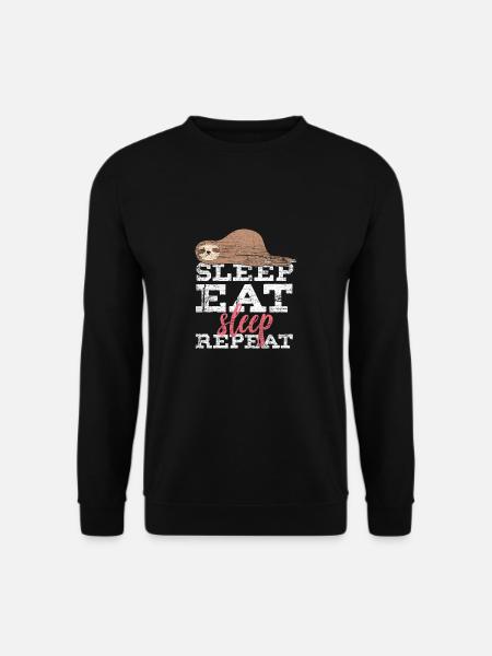 Schlafen Faultier Geschenk Idee faul Faulheit - Unisex Pullover - Schwarz