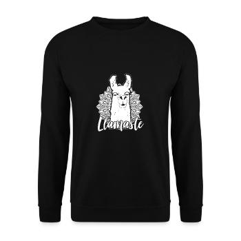 Llamaste Namaste Yoga Lama Tier Geschenk Spucke - Unisex Pullover - Schwarz - Vorne - Alina (178cm) & Michal (187cm)