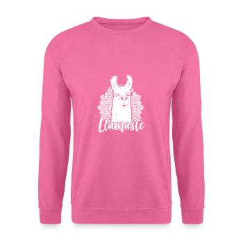Llamaste Namaste Yoga Lama Tier Geschenk Spucke - Unisex Pullover - Pink - Vorne