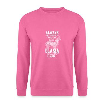 Lama Tier spucken vintage Geschenk Zoo Alpaka Spaß - Unisex Pullover - Pink - Vorne