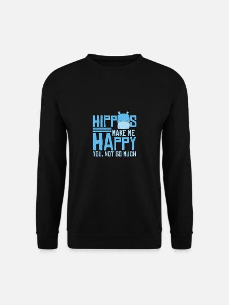 Hippos Make Me Happy Hippo - Unisex Sweatshirt - black