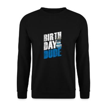 Geburtstag Birthday vintage Geschenk schenken - Unisex Pullover - Schwarz - Vorne - Alina (178cm) & Michal (187cm)