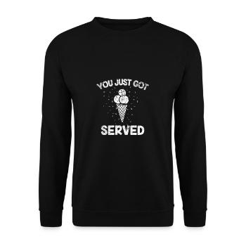 Eiscreme Eis Sonne Sommer Geschenk Idee - Unisex Pullover - Schwarz - Vorne - Alina (178cm) & Michal (187cm)