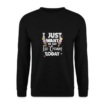 Ice cream ice cream delicious vintage waffle food gift - Unisex Sweatshirt - black - Front - Alina (178cm) & Michal (187cm)