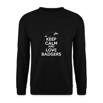 Blaireau miel blaireau cadeau animal calme nature calme - Sweat-shirt Unisexe - noir - Devant - Alina (178cm) & Michal (187cm)
