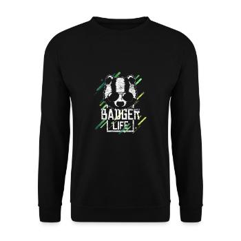 Badger lives animal of the forest honey badger gift - Unisex Sweatshirt - black - Front - Alina (178cm) & Michal (187cm)