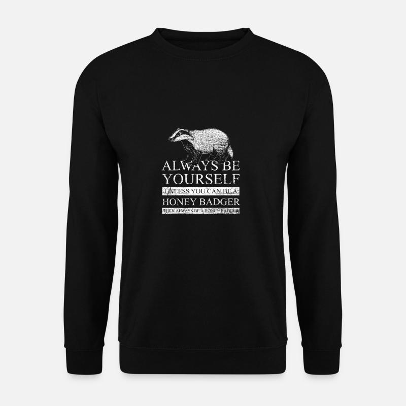 Dachs Honigdachs Geschenk Tier vintage Natur - Unisex Pullover - Schwarz