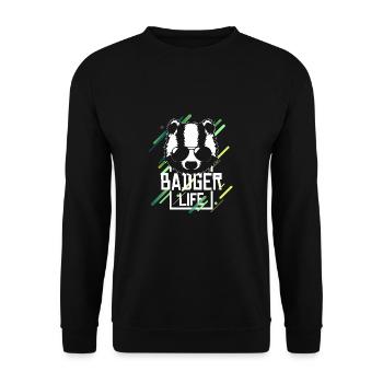 Dachs Wald Leben Honig Marder Natur Geschenk Idee - Unisex Pullover - Schwarz - Vorne - Alina (178cm) & Michal (187cm)