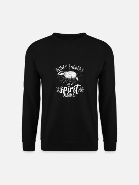Honey blaireau animal nature noir blanc idée cadeau - Sweat-shirt Unisexe - noir