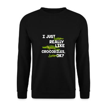 I like crocodiles very dangerous alligator animal - Unisex Sweatshirt - black - Front - Alina (178cm) & Michal (187cm)