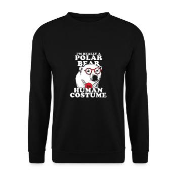 Polar bear polar bear gift north pole fish water - Unisex Sweatshirt - black - Front - Alina (178cm) & Michal (187cm)