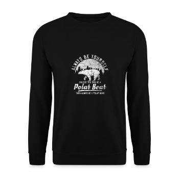 Polar bear bears polar bear gift vintage animal sea - Unisex Sweatshirt - black - Front - Alina (178cm) & Michal (187cm)