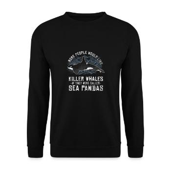 Killer whale orca fish sea water gift - Unisex Sweatshirt - black - Front - Alina (178cm) & Michal (187cm)