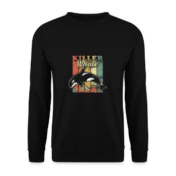 Whale orca freedom fish animal gift vintage - Unisex Sweatshirt - black - Front - Alina (178cm) & Michal (187cm)