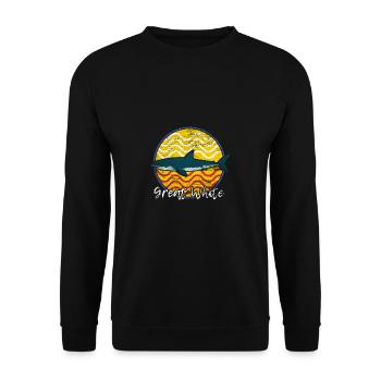 Great white shark fish seafood surfer gift - Unisex Sweatshirt - black - Front - Alina (178cm) & Michal (187cm)