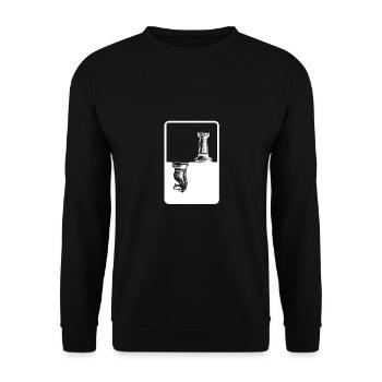 Springer Tower Chess Chess Pieces Gift - Unisex Sweatshirt - black - Front - Alina (178cm) & Michal (187cm)