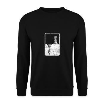 Tower King Chess Piece Chess Strategy Gift - Unisex Sweatshirt - black - Front - Alina (178cm) & Michal (187cm)