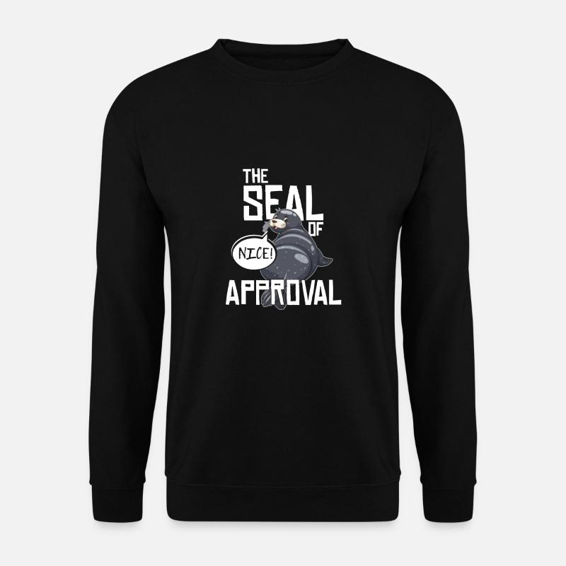 Robbe lustiger Spruch Geschenk vintage Ozean Meer - Unisex Pullover - Schwarz