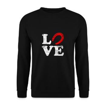 Horse Love Horseshoe Riding Gift Animal Pony - Unisex Sweatshirt - black - Front - Alina (178cm) & Michal (187cm)