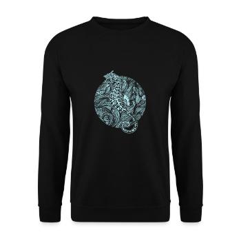 Hippocampe hippocampe poisson mer océan cadeau - Sweat-shirt Unisexe - noir - Devant - Alina (178cm) & Michal (187cm)
