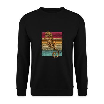 Hippocampe hippocampe poisson mer océan cadeau - Sweat-shirt Unisexe - noir - Devant - Alina (178cm) & Michal (187cm)