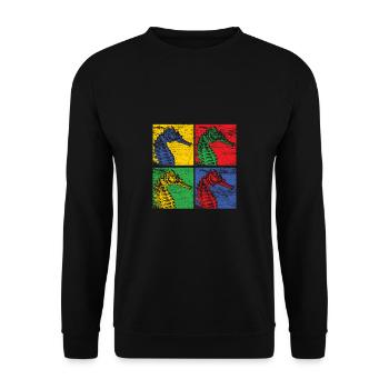 Hippocampe hippocampe poisson mer océan cadeau - Sweat-shirt Unisexe - noir - Devant - Alina (178cm) & Michal (187cm)
