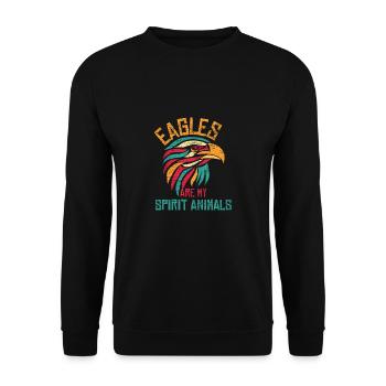 Adler sind meine spirituellen Tiere Geschenk bunt - Unisex Pullover - Schwarz - Vorne - Alina (178cm) & Michal (187cm)