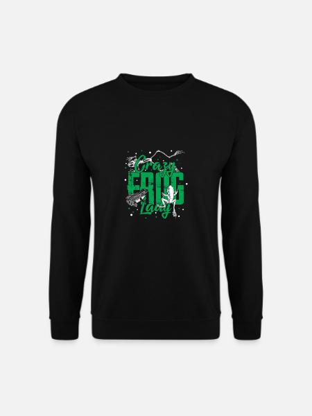 Crazy frog lady vintage animal water gift - Unisex Sweatshirt - black