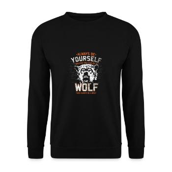 Wolf predator wolf pack wild animal predator howling - Unisex Sweatshirt - black - Front - Alina (178cm) & Michal (187cm)