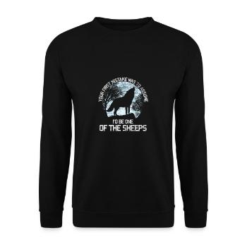 Wolf Silhouette Nebel Wald Geschenk heulen - Unisex Pullover - Schwarz - Vorne - Alina (178cm) & Michal (187cm)
