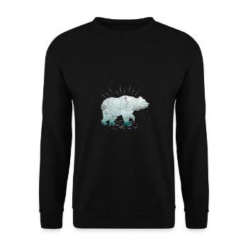 Forest bear gift vintage animal predator fish - Unisex Sweatshirt - black - Front - Alina (178cm) & Michal (187cm)