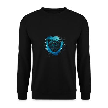 Wasserfarben Bär blau Tier Natur Geschenk vintage - Unisex Pullover - Schwarz - Vorne - Alina (178cm) & Michal (187cm)