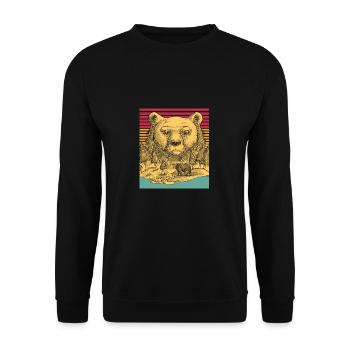 Ours animal nature vintage prédateur idée cadeau coloré - Sweat-shirt Unisexe - noir - Devant - Alina (178cm) & Michal (187cm)