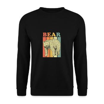 Bear animal nature cuddle vintage gift colorful - Unisex Sweatshirt - black - Front - Alina (178cm) & Michal (187cm)