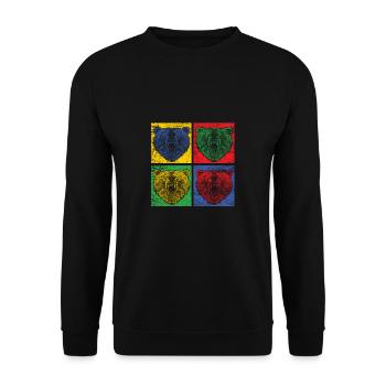 Bear Pop Art Zoo Animal Park Predator Colorful Forest - Unisex Sweatshirt - black - Front - Alina (178cm) & Michal (187cm)