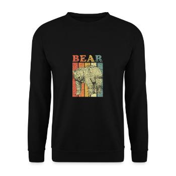 Ours nature animale idée cadeau prédateur vintage - Sweat-shirt Unisexe - noir - Devant - Alina (178cm) & Michal (187cm)