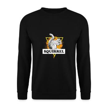 Squirrel nuts forest tree animal gift idea - Unisex Sweatshirt - black - Front - Alina (178cm) & Michal (187cm)
