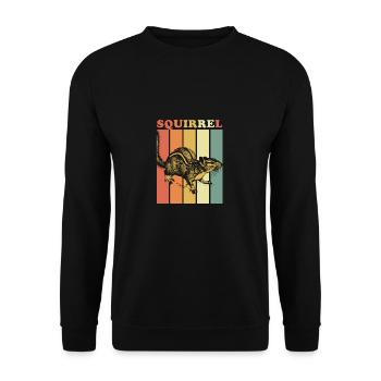 Squirrel nuts forest tree animal gift idea - Unisex Sweatshirt - black - Front - Alina (178cm) & Michal (187cm)