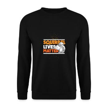 Squirrel nuts forest tree animal gift idea - Unisex Sweatshirt - black - Front - Alina (178cm) & Michal (187cm)