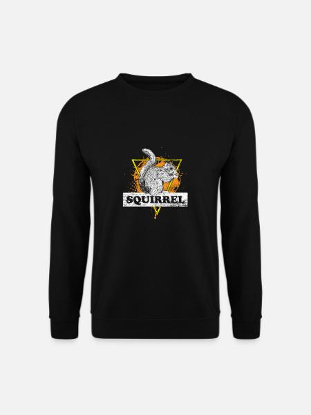 Eichhörnchen Nüsse Wald Baum Tier Geschenk vintage - Unisex Pullover - Schwarz