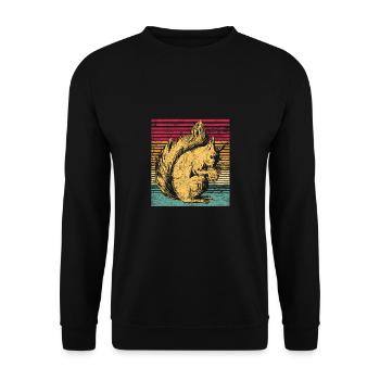 Squirrel nuts forest tree animal gift vintage - Unisex Sweatshirt - black - Front - Alina (178cm) & Michal (187cm)