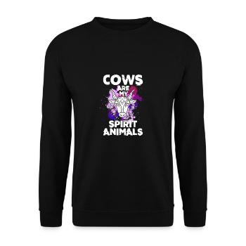 Les vaches sont mes animaux spirituels - Sweat-shirt Unisexe - noir - Devant - Alina (178cm) & Michal (187cm)