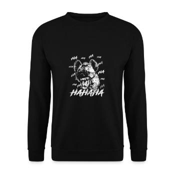 Hyène Hyène Afrique Schadenfreude Safari Savannah - Sweat-shirt Unisexe - noir - Devant - Alina (178cm) & Michal (187cm)