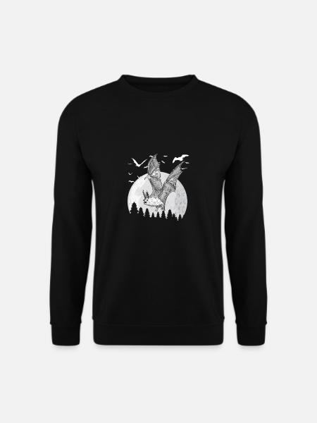 Fledermaus Flügel Vampir Halloween Geschenk Tier - Unisex Pullover - Schwarz