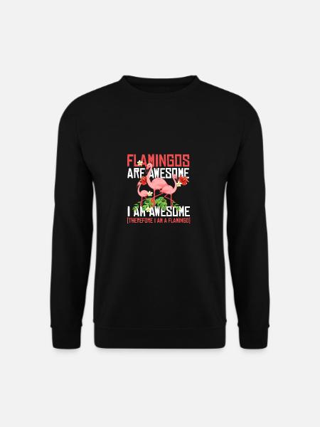 Flamingos sind super Vogel pink rosa lange Beine - Unisex Pullover - Schwarz