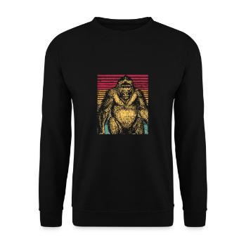 Singe bananier tronc gratter cadeau drôle - Sweat-shirt Unisexe - noir - Devant - Alina (178cm) & Michal (187cm)