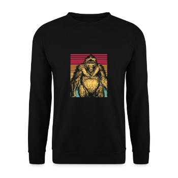 Monkey primate gorilla chimpanzee animal zoo zoo - Unisex Sweatshirt - black - Front - Alina (178cm) & Michal (187cm)