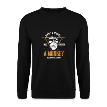 Monkey Primate Gorilla Chimpanzee Animal Zoo Animal Park - Unisex Sweatshirt - black - Front - Alina (178cm) & Michal (187cm)